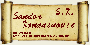 Šandor Komadinović vizit kartica
